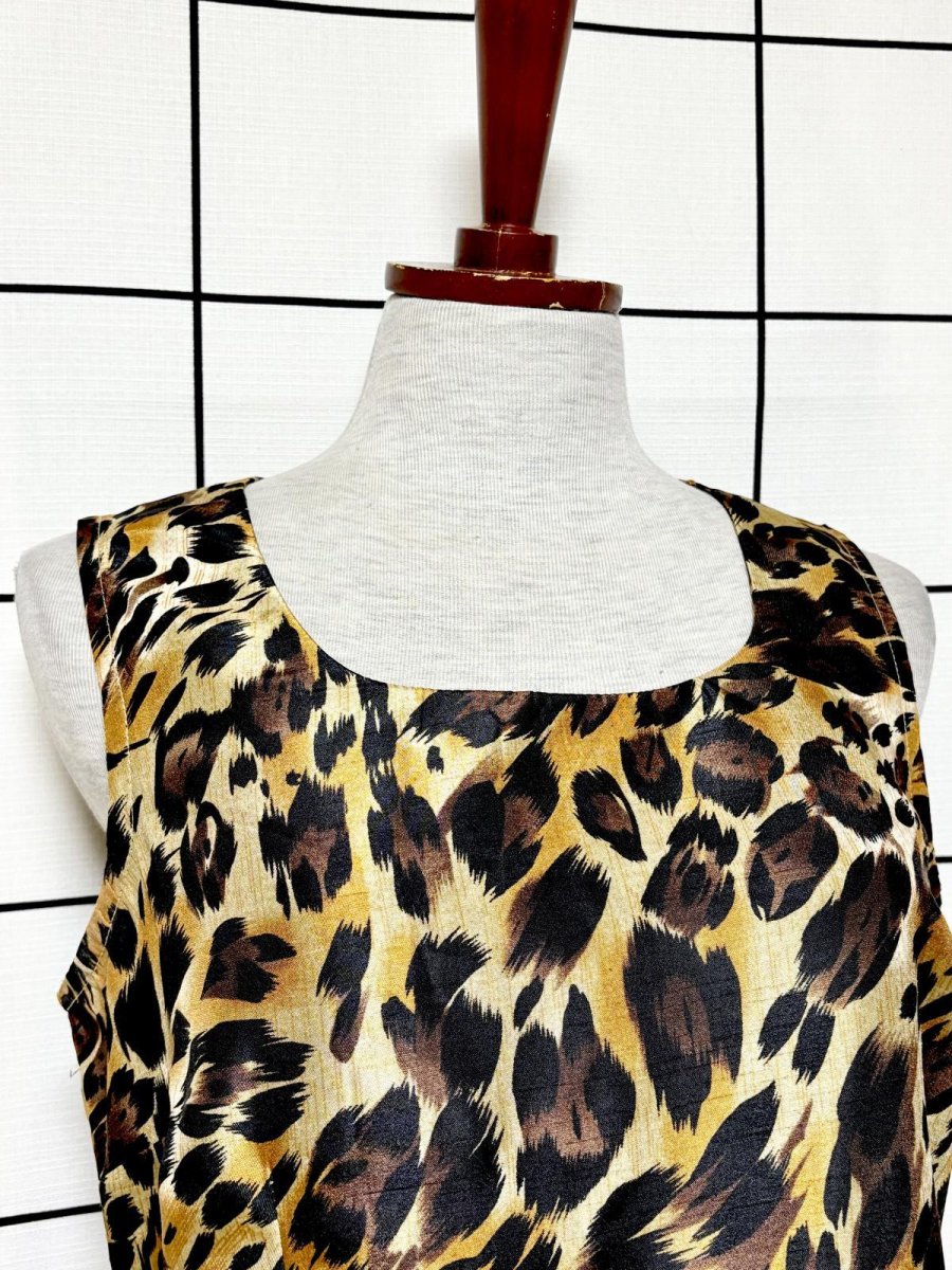 画像6: レオパード ヒョウ柄 ノースリーブ レトロ USA古着 ヴィンテージワンピース (6)