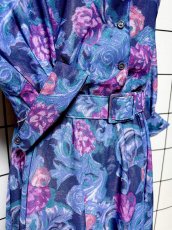 画像7: ベルト付 花柄 ウエストゴム レトロ USA古着 ヴィンテージワンピース  (7)