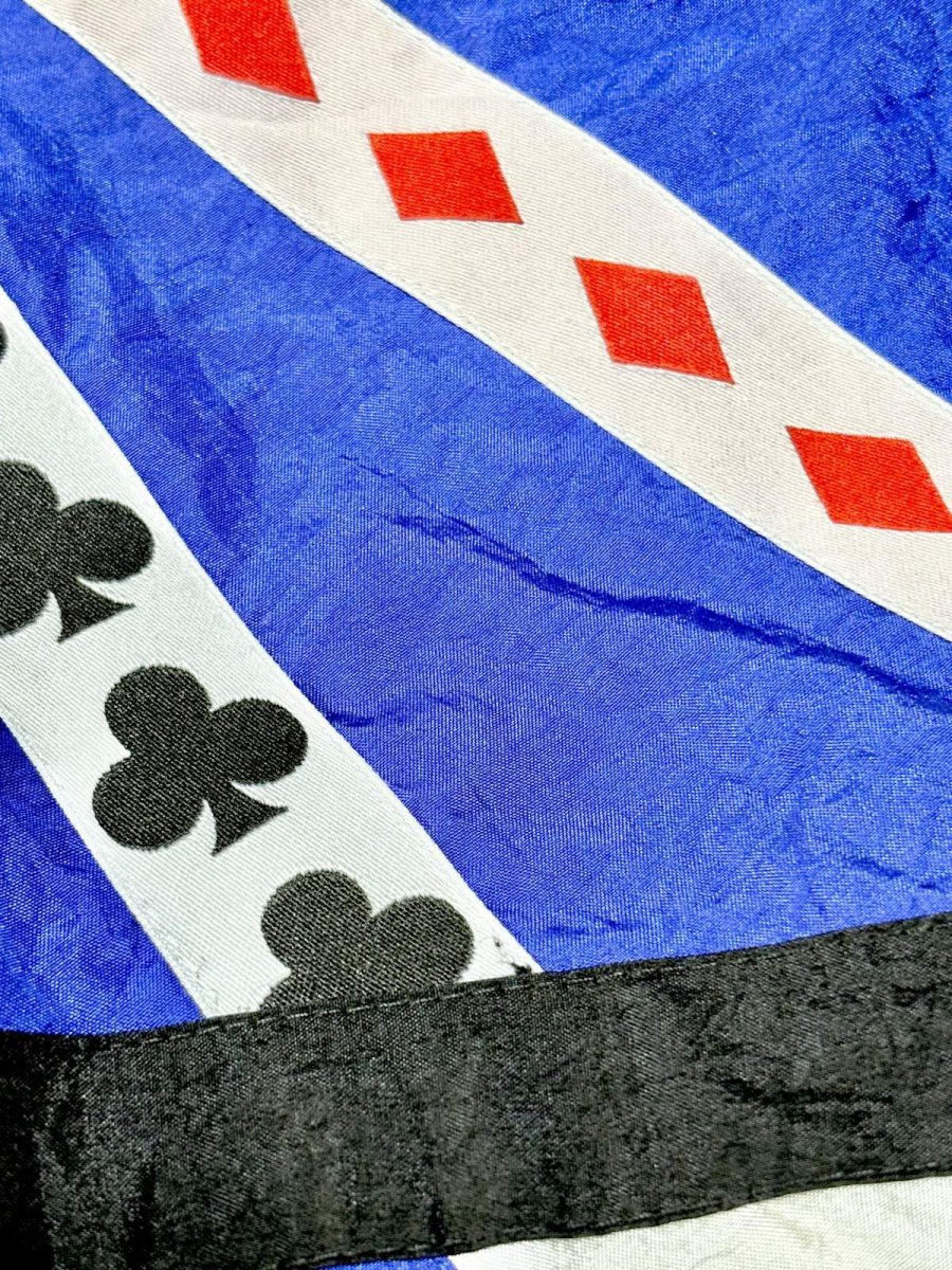 画像12: トランプ柄 希少 オーバーサイズ ジップアップ USA古着 ブルゾン ジャンパー ヴィンテージナイロンジャケット (12)