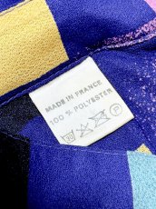 画像13: フランス製 スクエア柄 ウエストゴム レトロ ヨーロッパ古着 ヴィンテージワンピース  (13)