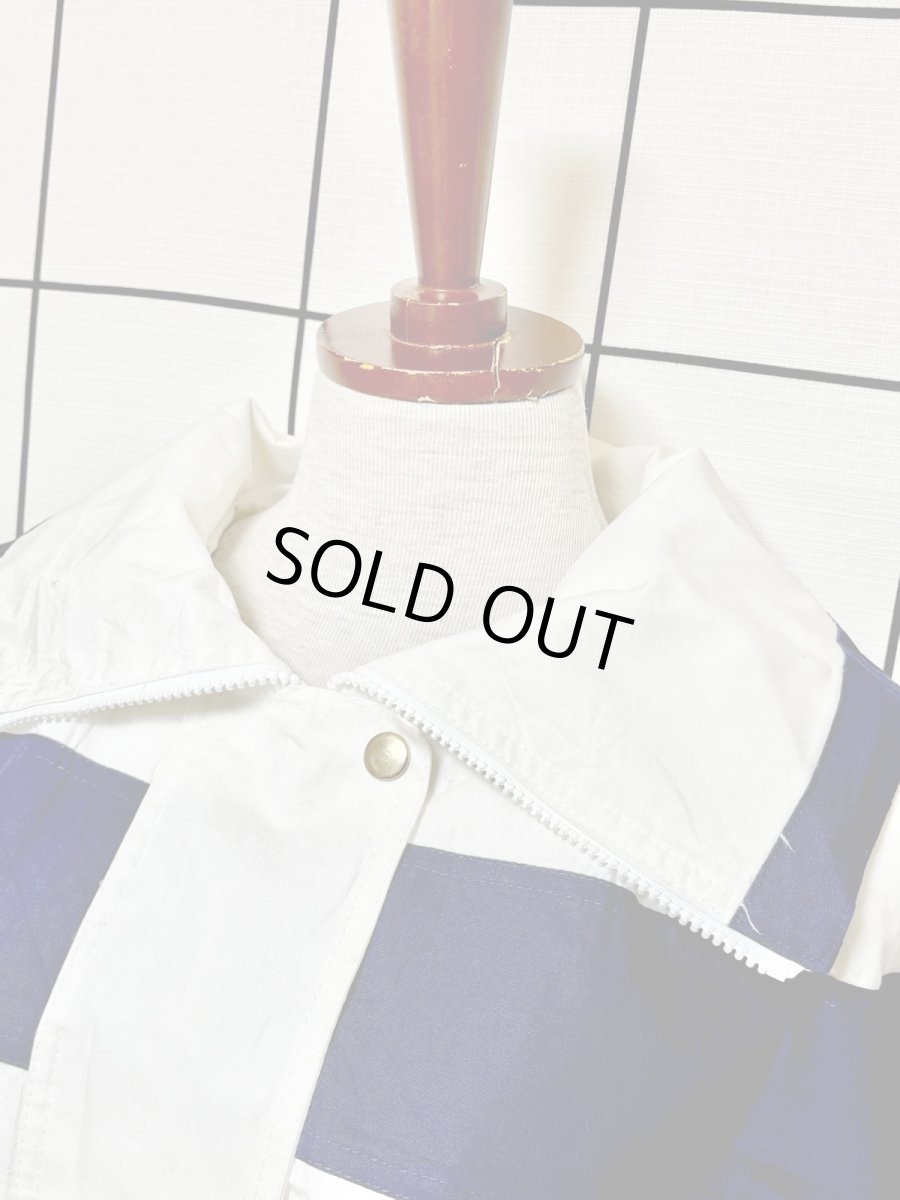 画像4: レトロマリン ホワイト ジップアップ USA古着 ジャンパー ヴィンテージブルゾンジャケット (4)