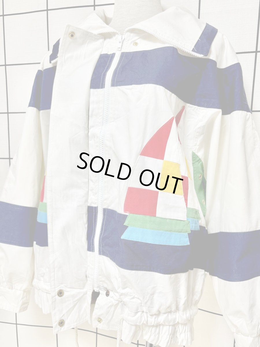 画像9: レトロマリン ホワイト ジップアップ USA古着 ジャンパー ヴィンテージブルゾンジャケット (9)