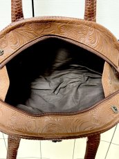 画像11: 型押し カービング レザー レディース 鞄 ヴィンテージ ハンドバッグ (11)