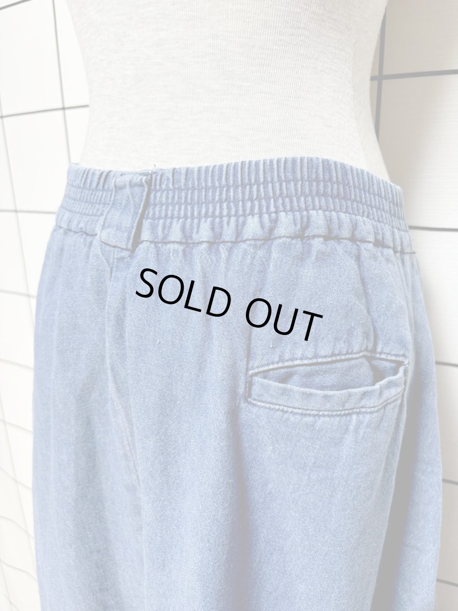 画像7: デニム 無地 前開き ウエストゴム レトロ USA古着 ヴィンテージスカート (7)