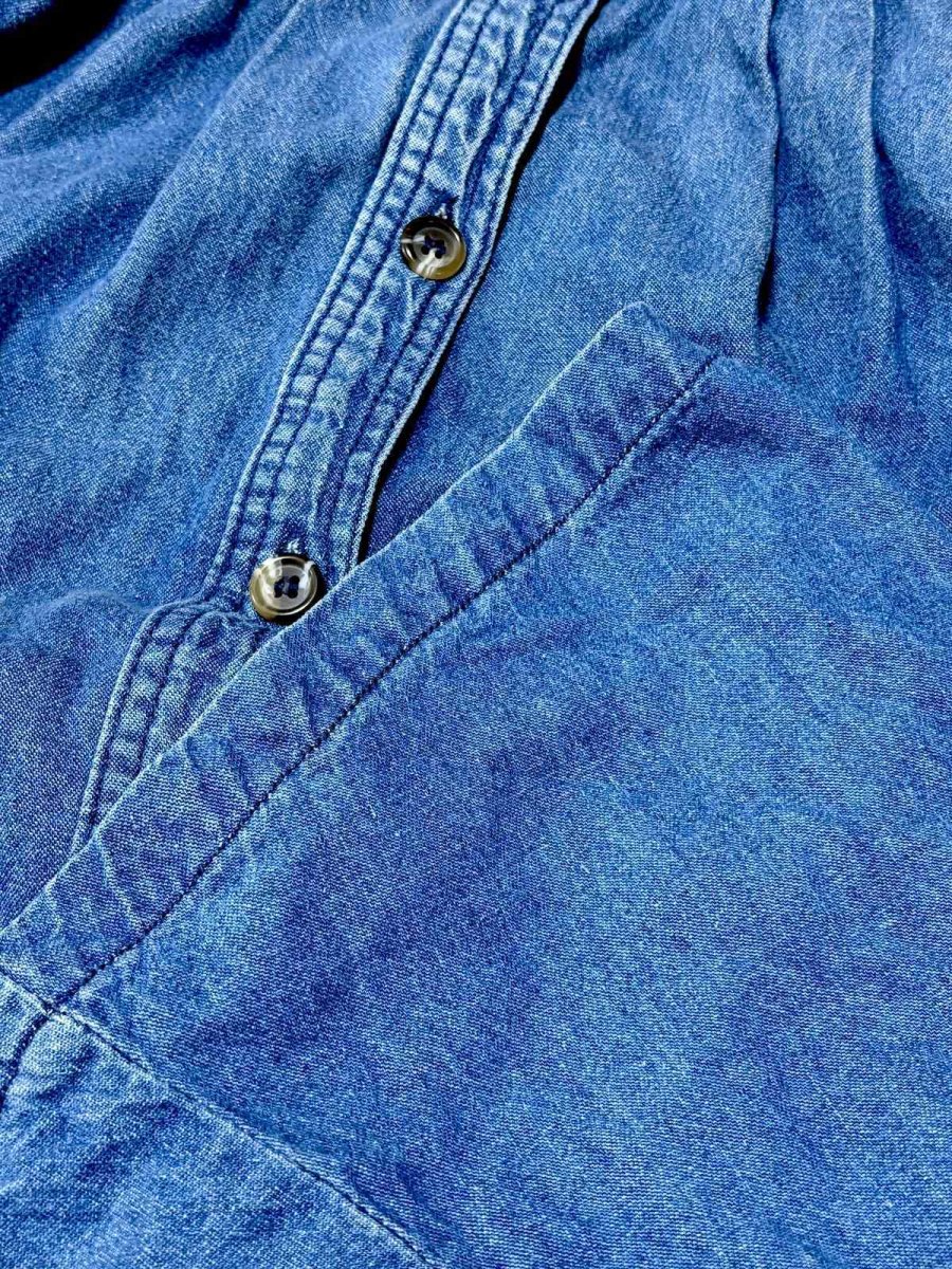 画像9: デニム 無地 前開き ウエストゴム レトロ USA古着 ヴィンテージスカート (9)