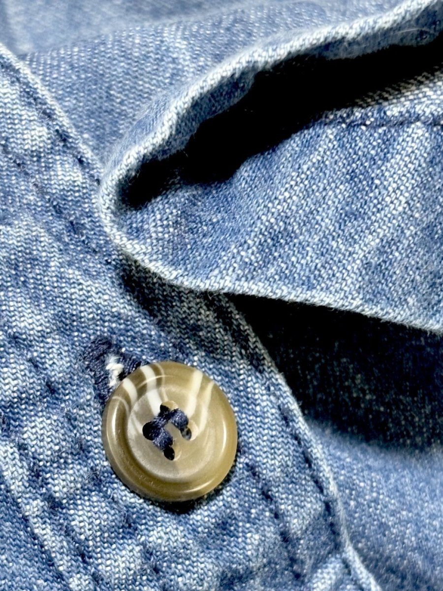 画像10: デニム 無地 前開き ウエストゴム レトロ USA古着 ヴィンテージスカート (10)