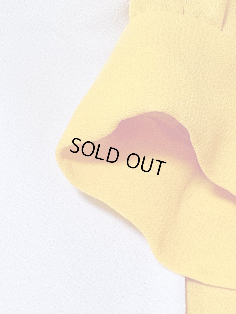 画像10: プリーツ切り替え ボーダー イエロー ホワイト レトロ USA古着 ヴィンテージワンピース (10)