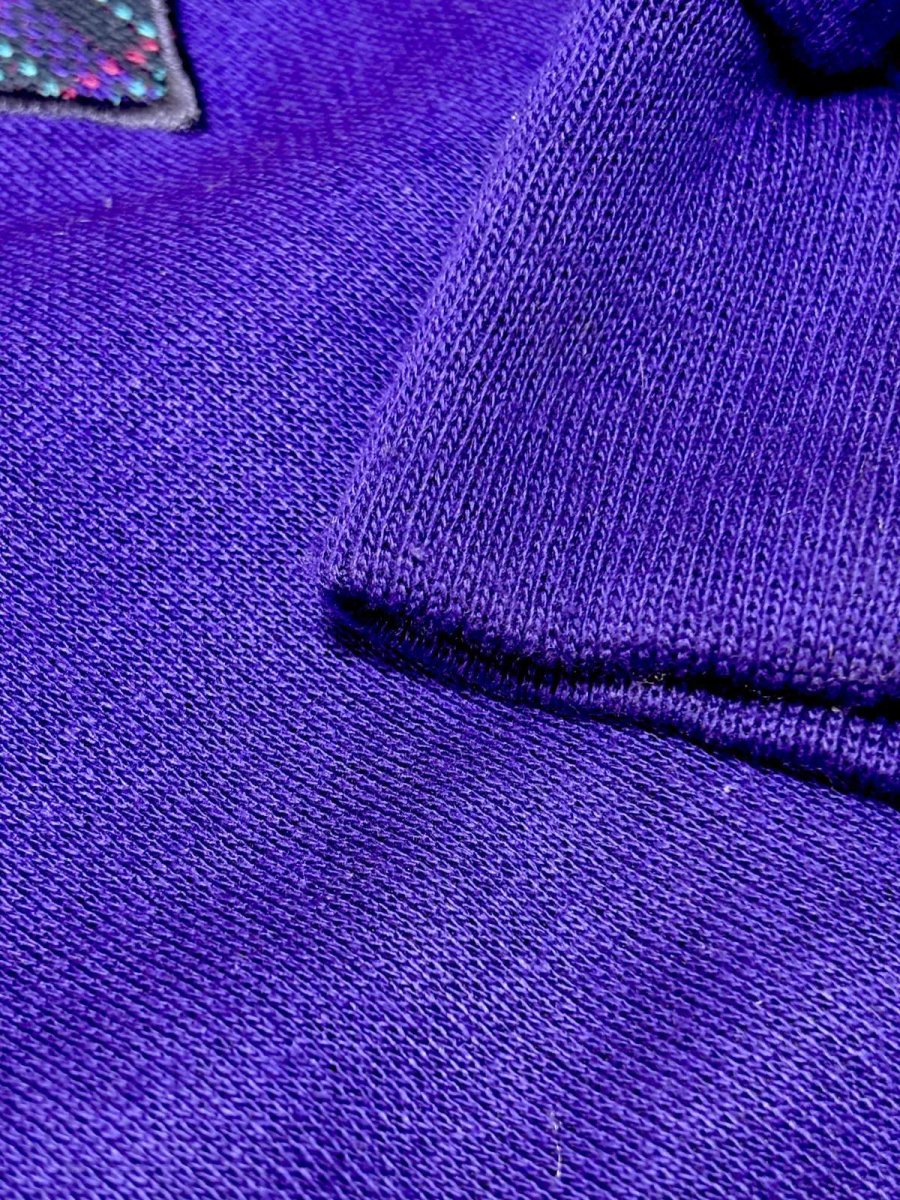 画像12: ダイヤ柄 チェック ハイネック パープル レトロ USA古着 ヴィンテージスウェット (12)