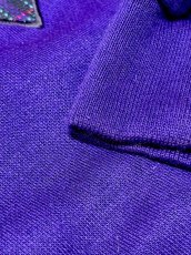 画像12: ダイヤ柄 チェック ハイネック パープル レトロ USA古着 ヴィンテージスウェット (12)