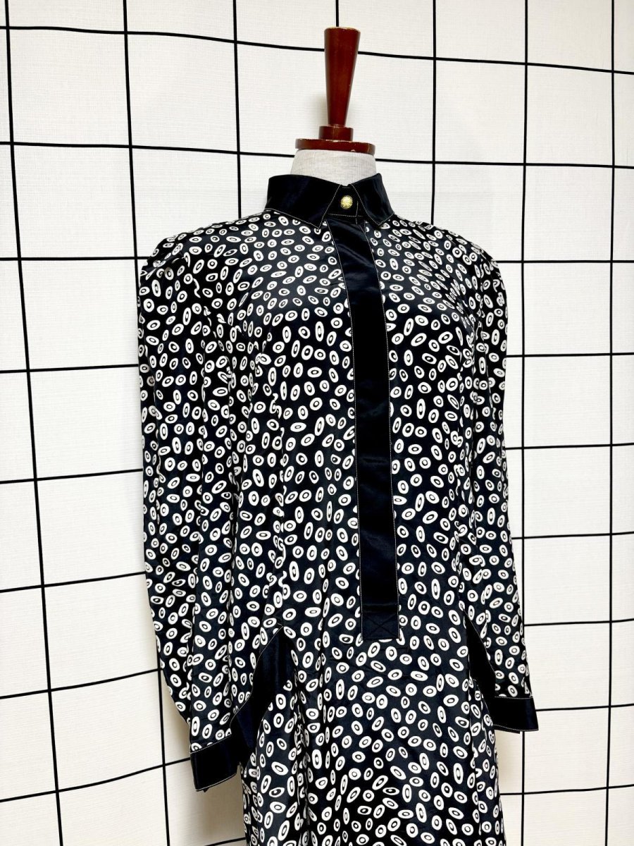 画像3: モノクロ柄 レトロ USA古着 ヴィンテージワンピース (3)