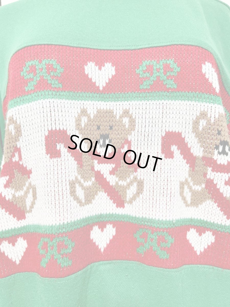 画像7: くまさん グリーン ハイネック レトロ USA古着 ヴィンテージスウェット (7)