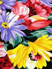 画像13: カラフル 花柄 ウエストゴム レトロ USA古着 ノースリーブ ヴィンテージワンピース (13)