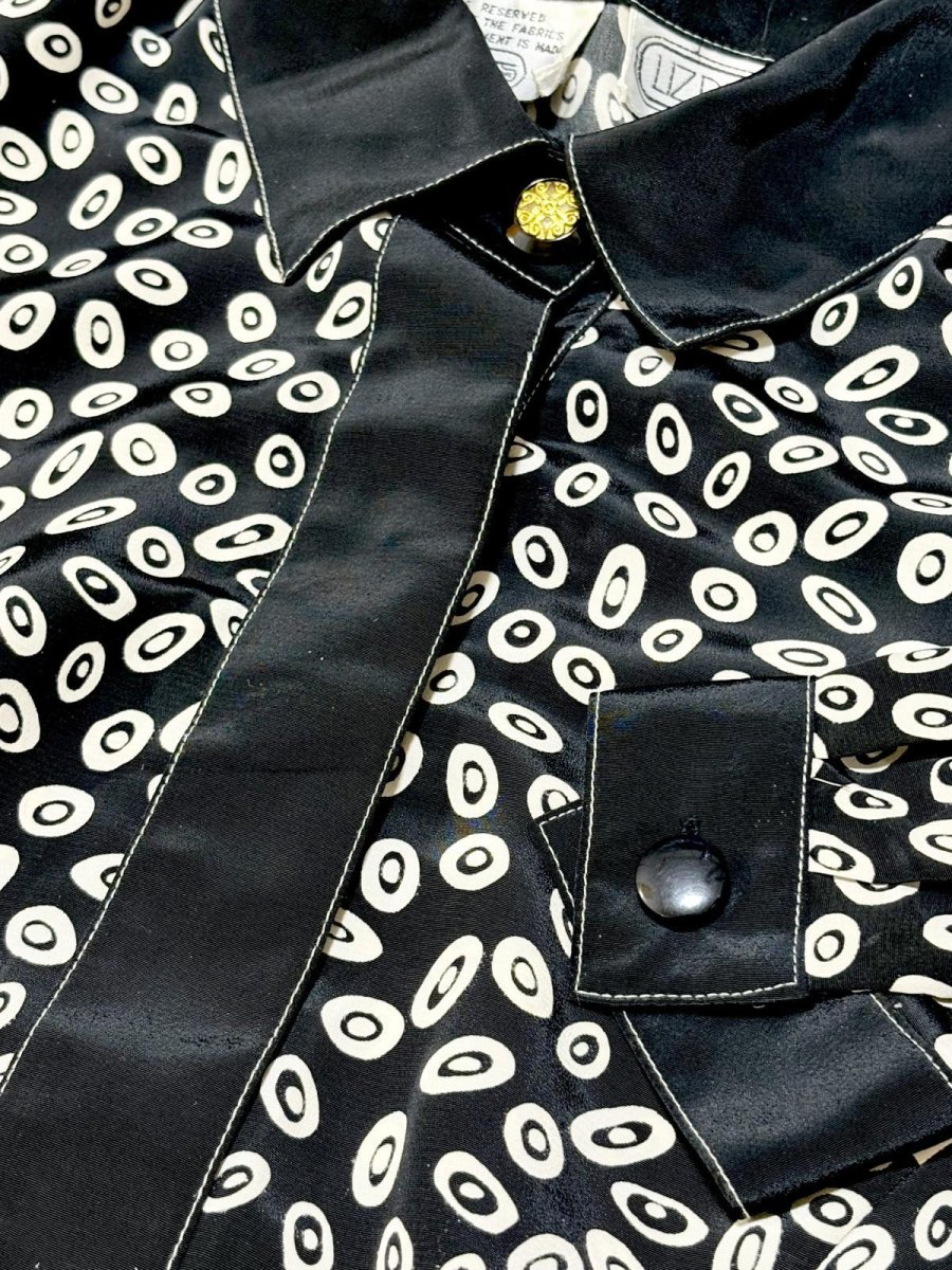 画像10: モノクロ柄 レトロ USA古着 ヴィンテージワンピース (10)