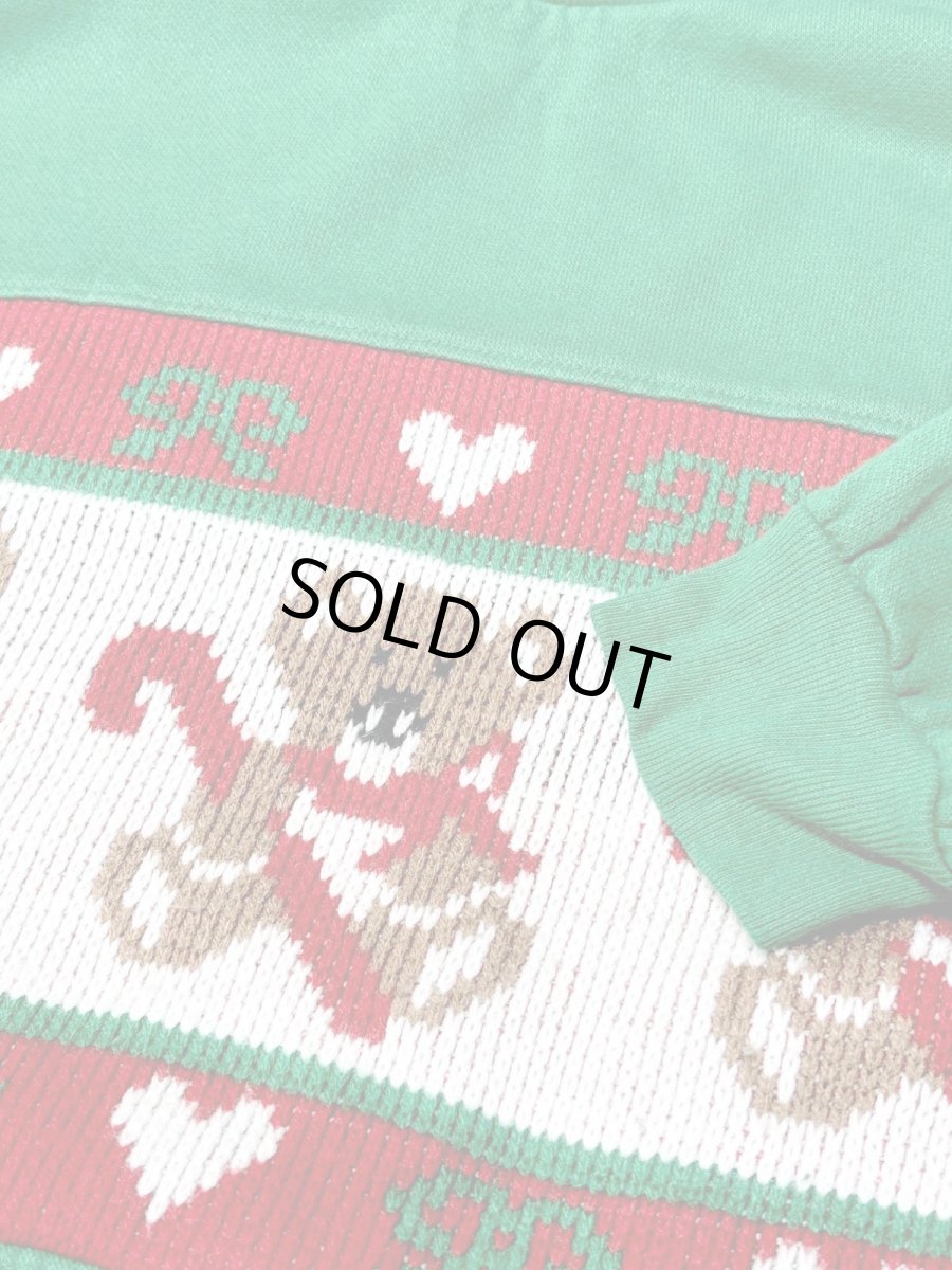 画像9: くまさん グリーン ハイネック レトロ USA古着 ヴィンテージスウェット (9)