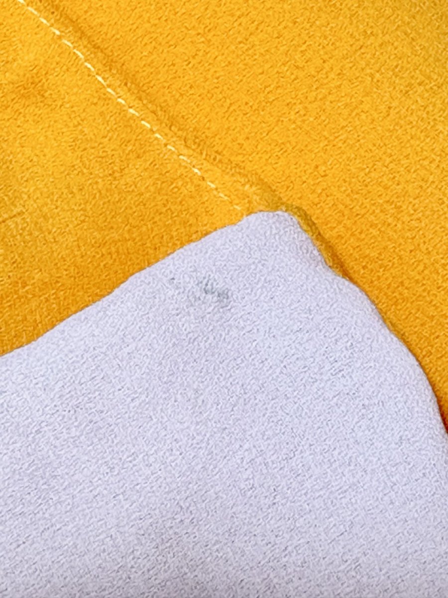 画像12: プリーツ切り替え ボーダー イエロー ホワイト レトロ USA古着 ヴィンテージワンピース (12)