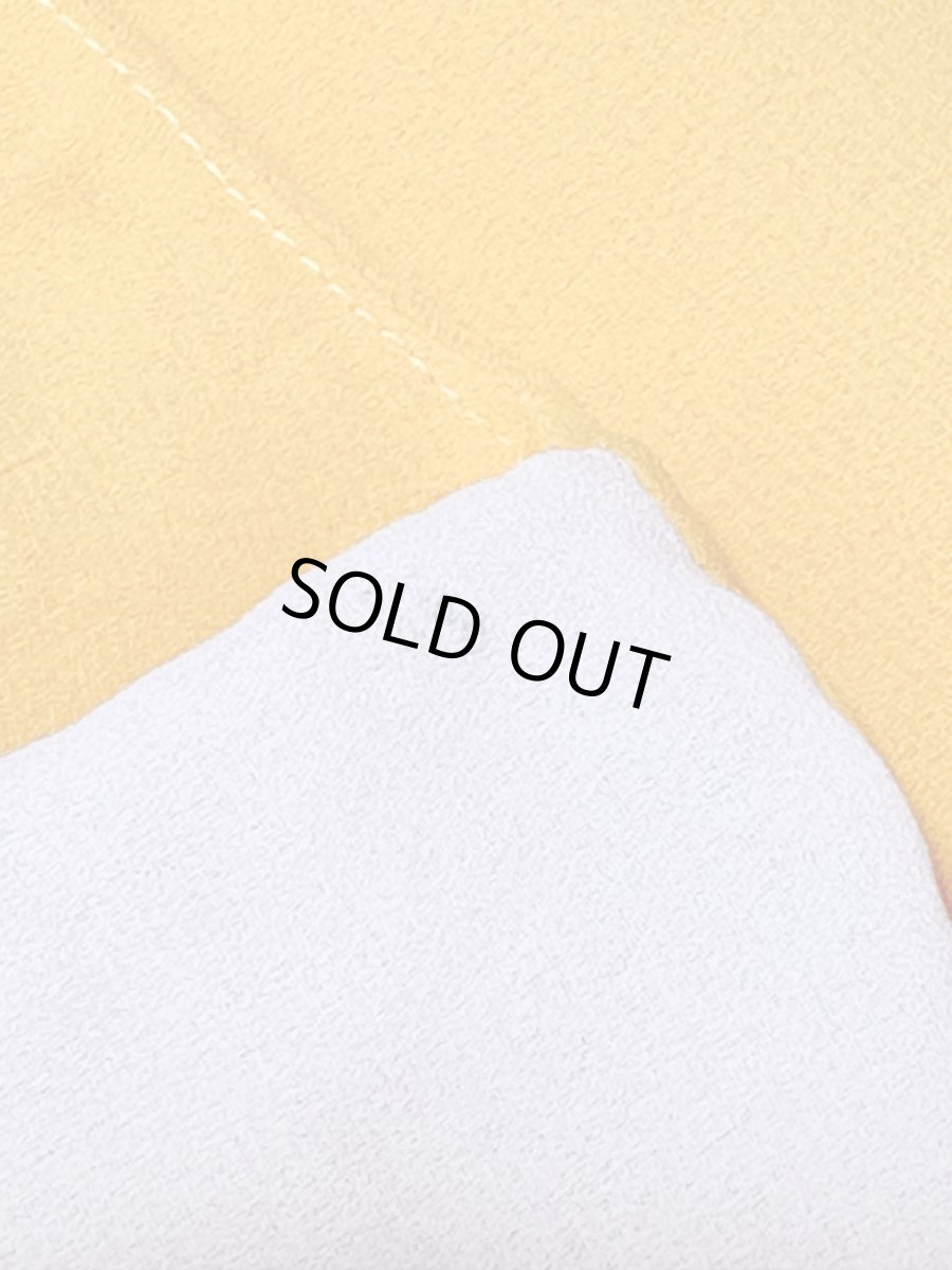 画像12: プリーツ切り替え ボーダー イエロー ホワイト レトロ USA古着 ヴィンテージワンピース (12)