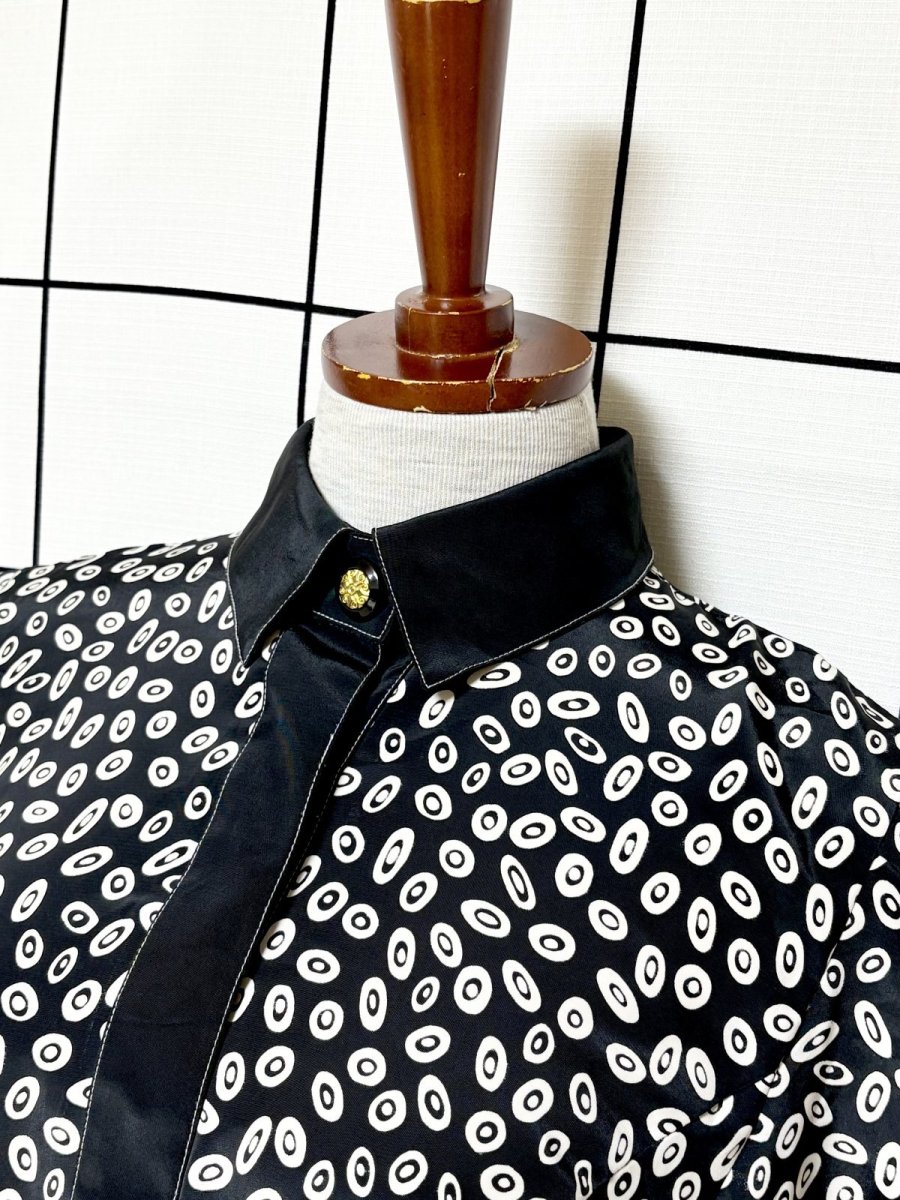 画像4: モノクロ柄 レトロ USA古着 ヴィンテージワンピース (4)