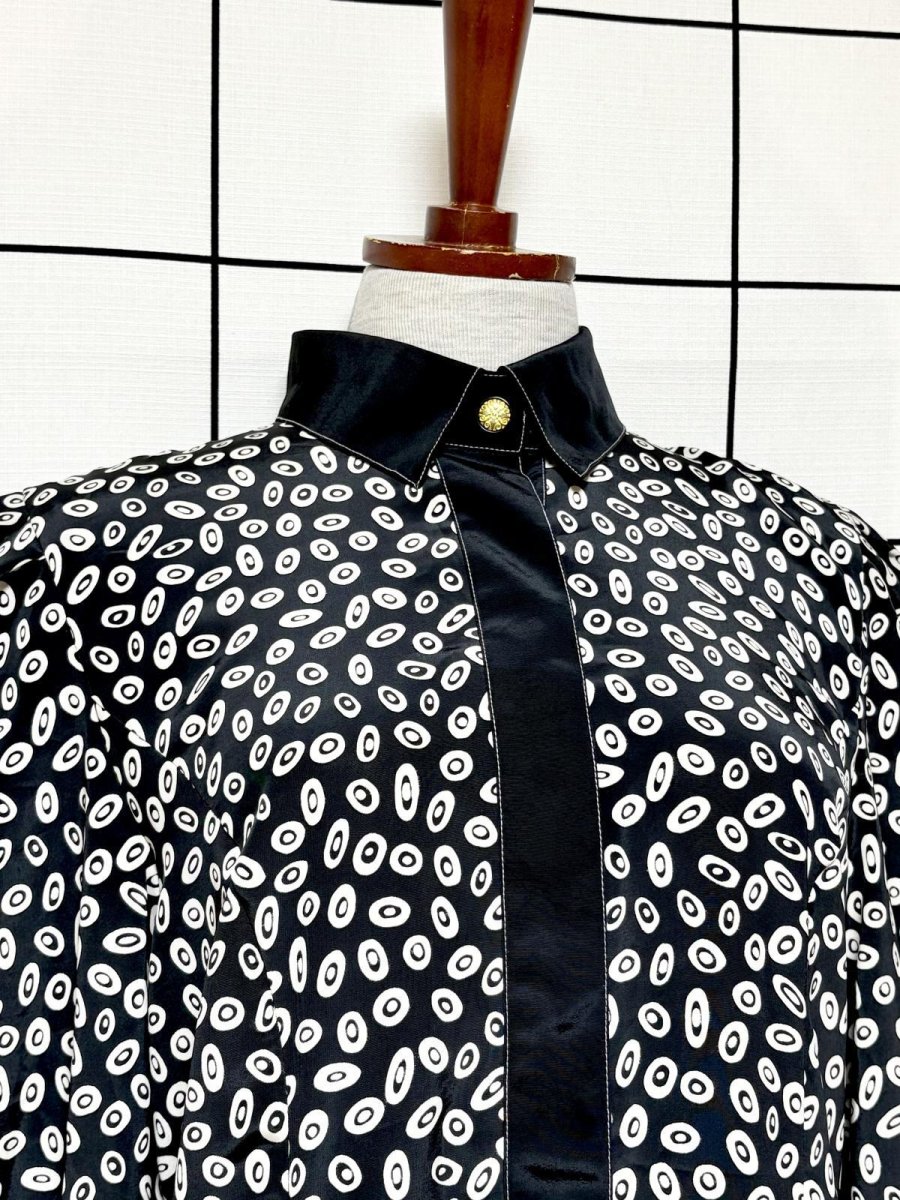 画像5: モノクロ柄 レトロ USA古着 ヴィンテージワンピース (5)