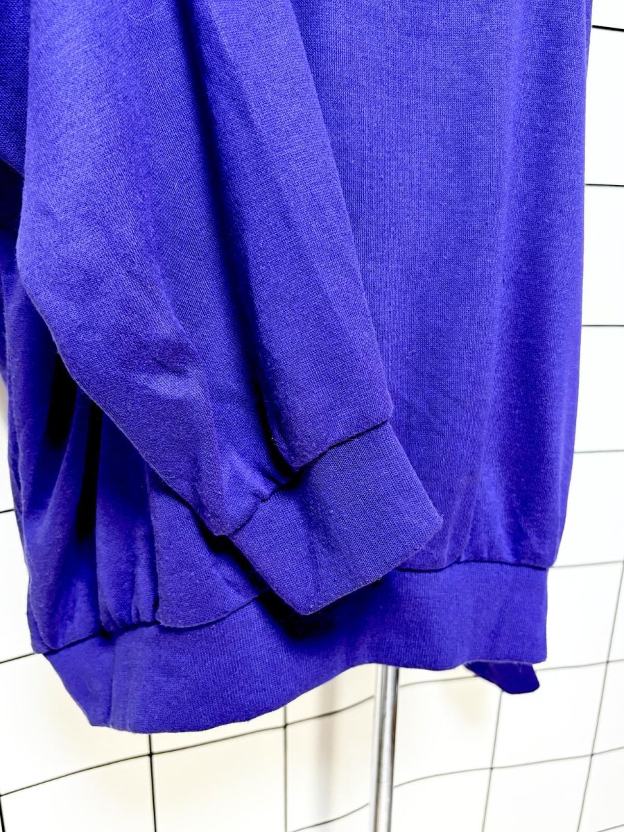 画像8: ダイヤ柄 チェック ハイネック パープル レトロ USA古着 ヴィンテージスウェット (8)