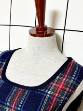 画像5: チェック柄 レトロ USA古着 ノースリーブ ヴィンテージワンピース (5)