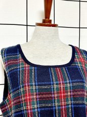 画像6: チェック柄 レトロ USA古着 ノースリーブ ヴィンテージワンピース (6)