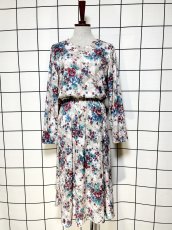 画像1: 花柄 ウエストゴム レトロ Guatemala 古着 ヴィンテージワンピース  (1)