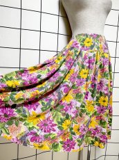 画像4: 花柄 ウエストゴム レトロ USA古着 ヴィンテージサーキュラースカート (4)
