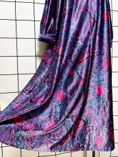 画像10: レトロサイケ ペイズリー 花柄 フロントジッパー USA古着 ヴィンテージワンピース (10)