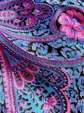 画像14: レトロサイケ ペイズリー 花柄 フロントジッパー USA古着 ヴィンテージワンピース (14)