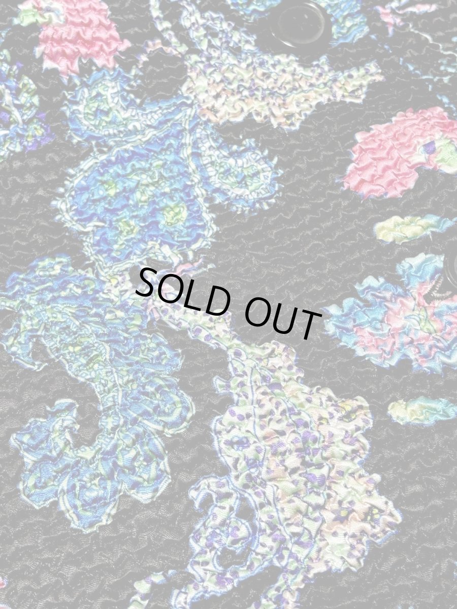 画像11: ポップコーンジャケット ブラック 花柄 レトロ USA古着 (11)