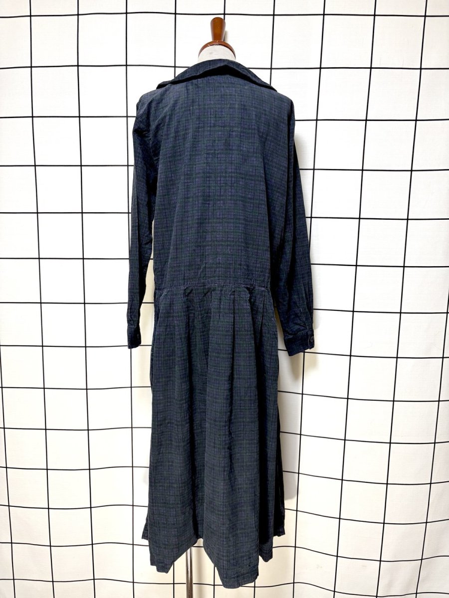 画像2: コーデュロイ チェック柄 レトロ USA古着 ヴィンテージワンピース (2)