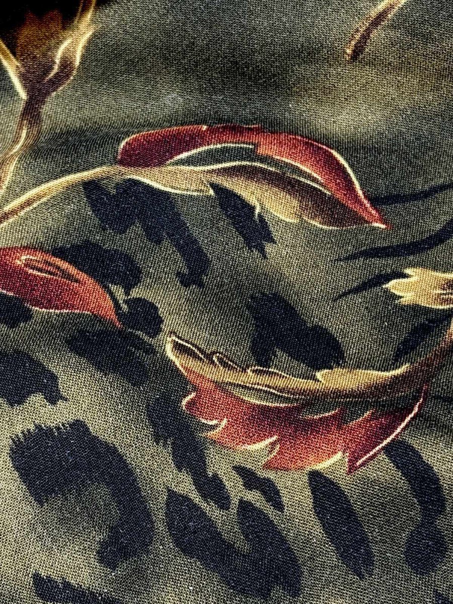 画像12: レイヤード風デザイン リーフ柄 バックリボン レトロ USA古着 ヴィンテージワンピース (12)