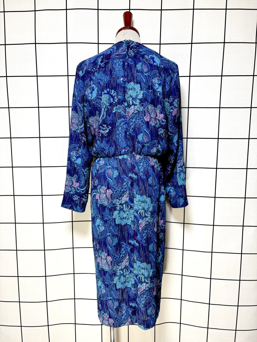 画像2: 花柄 ウエストゴム レトロ USA古着 ヴィンテージワンピース (2)