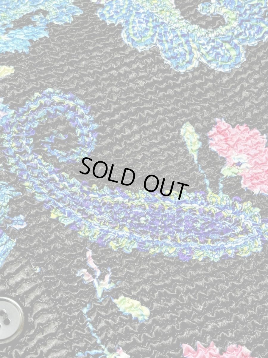 画像10: ポップコーンジャケット ブラック 花柄 レトロ USA古着 (10)