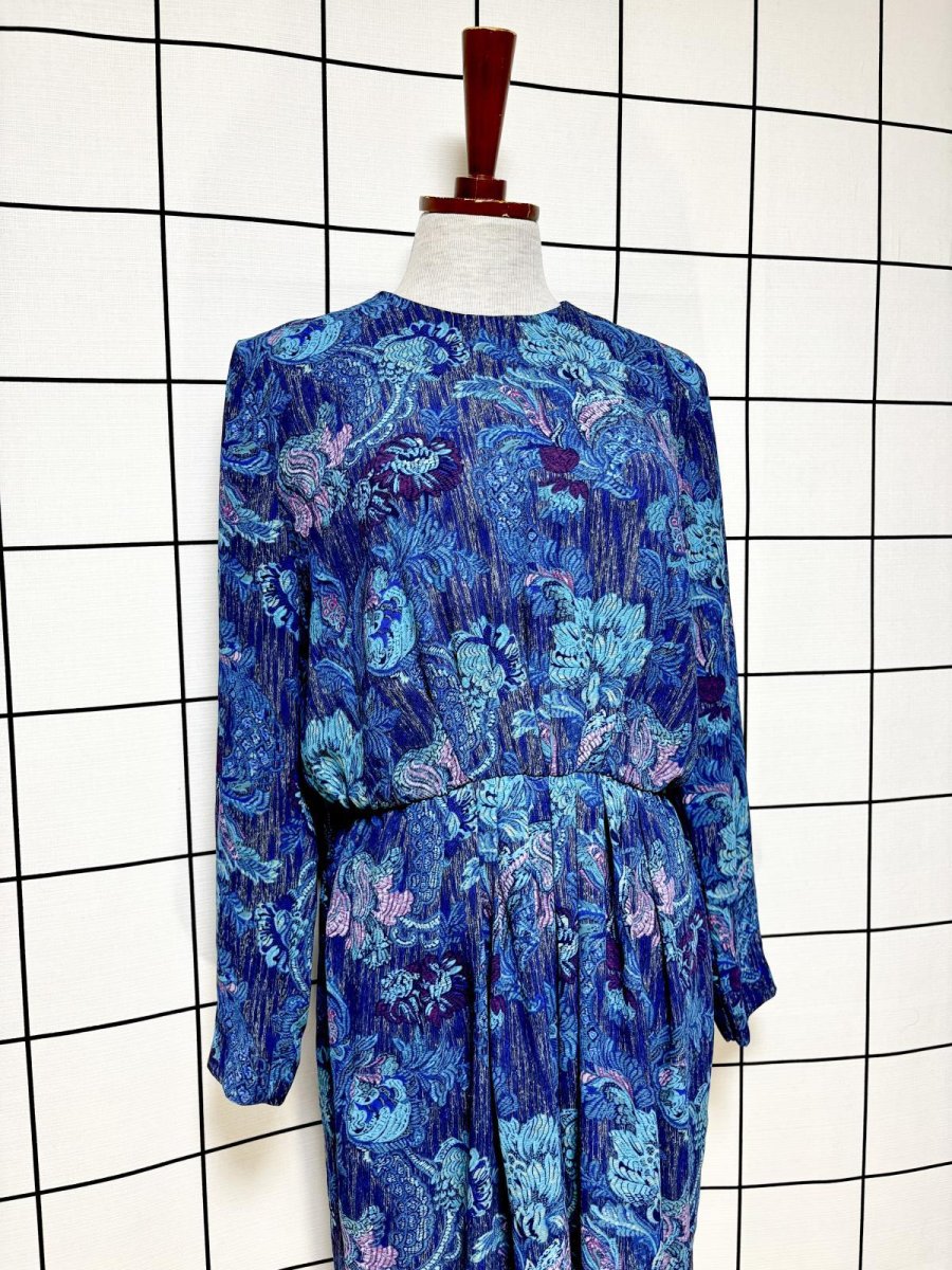 画像3: 花柄 ウエストゴム レトロ USA古着 ヴィンテージワンピース (3)