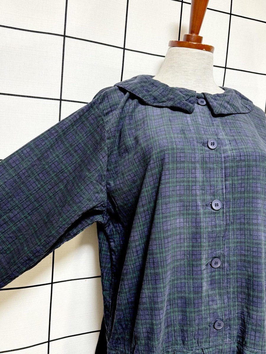 画像6: コーデュロイ チェック柄 レトロ USA古着 ヴィンテージワンピース (6)