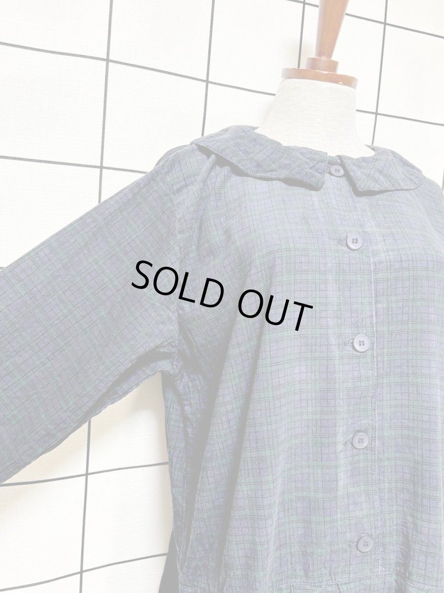 画像6: コーデュロイ チェック柄 レトロ USA古着 ヴィンテージワンピース (6)