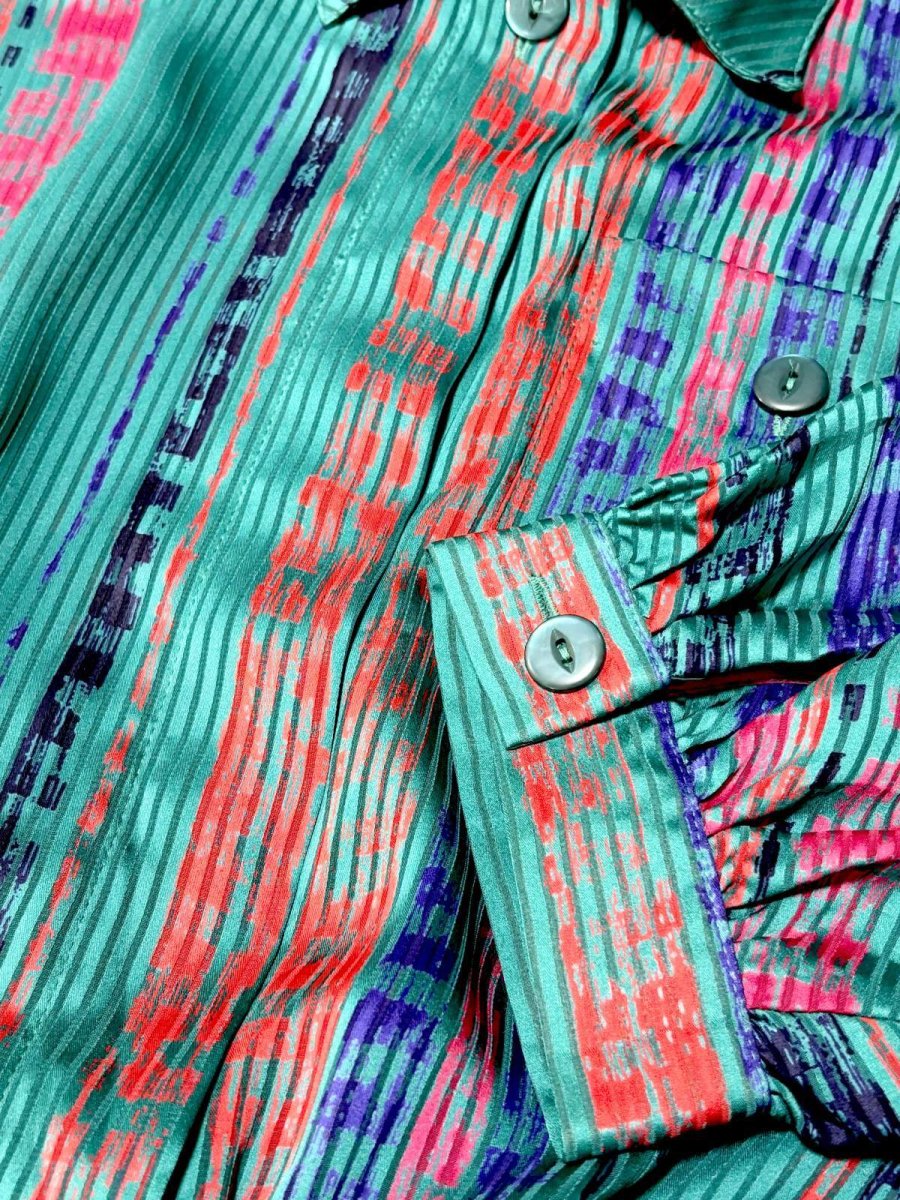 画像11: ストライプ ウエストゴム レトロ USA古着 ヴィンテージワンピース (11)