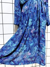 画像9: 花柄 ウエストゴム レトロ USA古着 ヴィンテージワンピース (9)