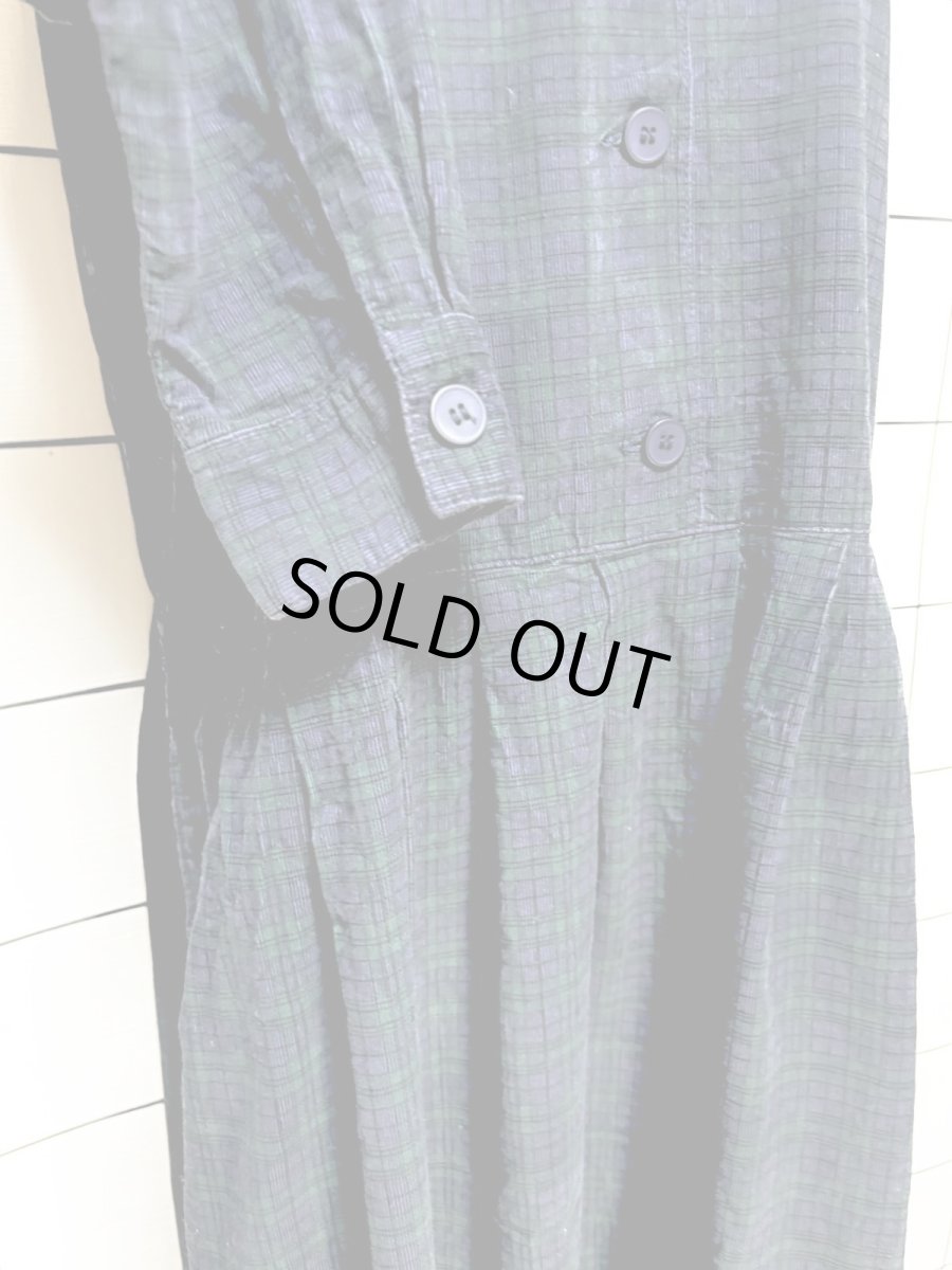 画像7: コーデュロイ チェック柄 レトロ USA古着 ヴィンテージワンピース (7)