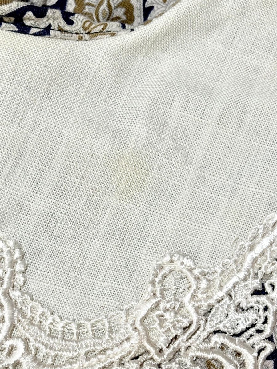 画像17: ペイズリー レース襟 ウエストゴム ビッグカラー レトロ Guatemala 古着 ヴィンテージワンピース (17)