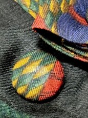 画像13: フリンジ柄 ブラック レトロ USA古着 ヴィンテージワンピース (13)