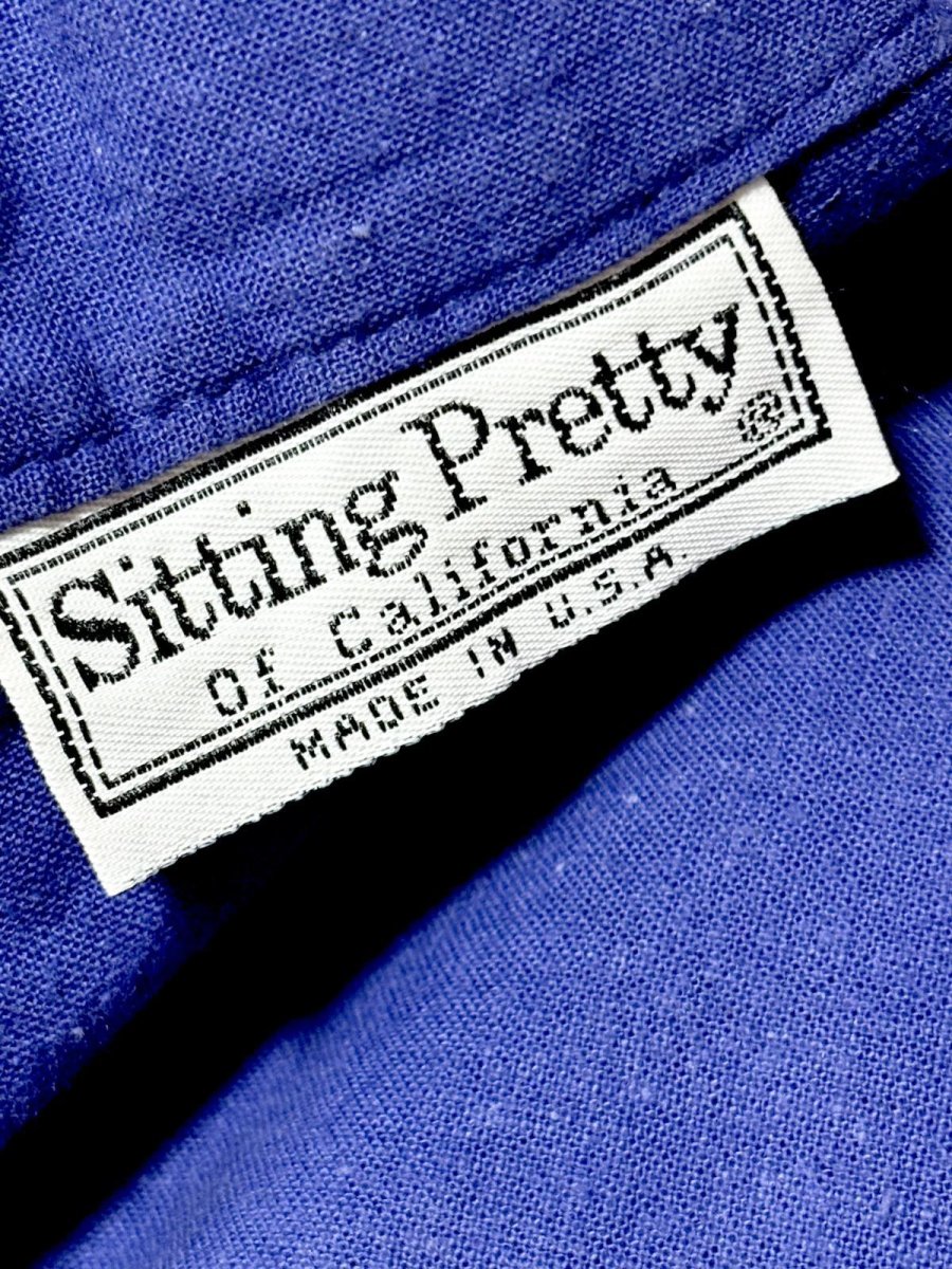 画像14: ショート丈 レース装飾 ブルー レトロ USA古着 ヴィンテージジャケット (14)