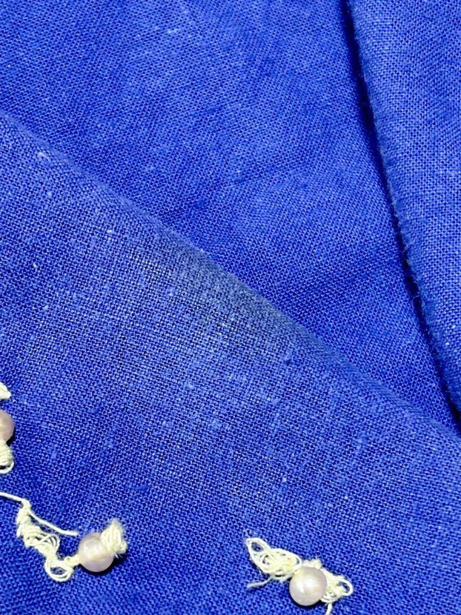 画像15: ショート丈 レース装飾 ブルー レトロ USA古着 ヴィンテージジャケット (15)