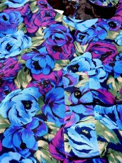 画像11: プリーツ切り替え 花柄 総柄 ウエストゴム レトロ USA古着 ヴィンテージワンピース (11)