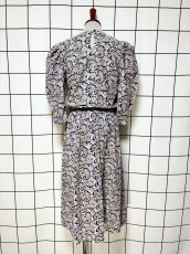 画像2: ペイズリー レース襟 ウエストゴム ビッグカラー レトロ Guatemala 古着 ヴィンテージワンピース (2)