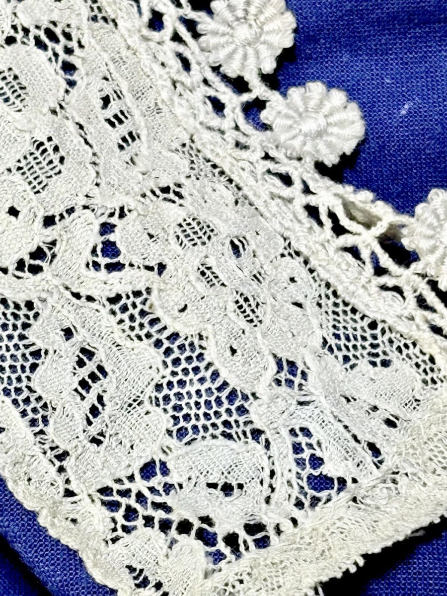 画像12: ショート丈 レース装飾 ブルー レトロ USA古着 ヴィンテージジャケット (12)