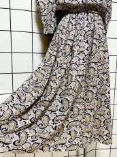 画像11: ペイズリー レース襟 ウエストゴム ビッグカラー レトロ Guatemala 古着 ヴィンテージワンピース (11)