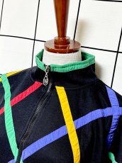 画像4: カラフルライン オーバーサイズコーデにも ブラック ハイネック ジップアップ USA古着 ジャンパー ヴィンテージブルゾンンジャケット (4)