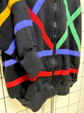 画像7: カラフルライン オーバーサイズコーデにも ブラック ハイネック ジップアップ USA古着 ジャンパー ヴィンテージブルゾンンジャケット (7)